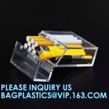 Portable acrylic pack tobacco Transparent flip-top plastic cigarette case high-end creative trendy thick cigarette case