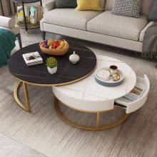 Black White Fashion Design Sintered Stone Round Dining Table thumbnail-4