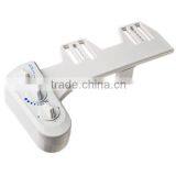 White Plastic Hot and Cold Water Spray Non-Electric Mechanical Self Clean Bathroom Bidet Toilet Seat Attachment