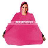 PE Waterproof Purple Rain Poncho With Carrying Pouch 50*80" thumbnail-1