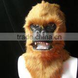 Factory Wholesale Unpainted DIY Craft Product Brown Chimpanzee Animal Mask to Kids thumbnail-2