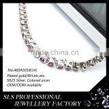 2015 Latest Design 925 Stering Silver Rhodium Plated Beautiful Ruby Stone Bracelet for Gilrs thumbnail-3