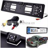 New Europe license plate frame 170 European Universla Car License Plate Frame Auto Reverse Rear View Backup Camera 4 LED