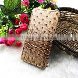 High Quality Brown Wrinkle PU Leather Rivets Decoration Long Wallet For Women With Zipper thumbnail-2