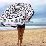 100% Cotton Printed Beach Towel With Tassel thumbnail-1