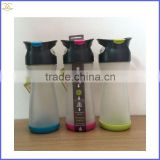2016 Wholesale Bpa Free Heat-resistant Sports Glass Water Bottle With Silicone Sleeve Tea Infuser Handles Glass Bottles