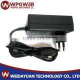 DC 9V 2A Power Supply 18W Wall Barrel Type Right Angle Connector 5.5X2.5mm/5.5X2.1mm With CE FCC SAA C-tick RoHS Certificates