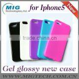 Gel grossy phone case for apple case, for iphone 5", case for iphone 5S