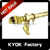 KYOK plastic curtain finials,gold color aluminium curtain poles&iron curtain bracket