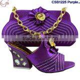 CSB1225 Chowleedee Fasion Latest Fashion Woman Italy Style High Heel Sandal Shoes With Matching Bag thumbnail-3