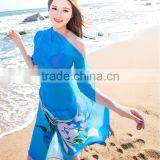 Fashion scarf 2015 hot selling pure elegant blue beach dress