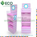 5 Shelves Mirror Advertising Corrugated Display Stand Wholesale