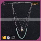 N74312K01 STYLE PLUS Long Elegant Layered Necklace Pendant Chain Necklace Jewelry Imitation Coral Beads Necklace Jewelry Set thumbnail-4