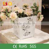 Decorative Cheap Laser Cut DIY Flower Pot With Elegant Flower Pattern thumbnail-2