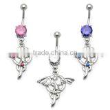 Flying Dragon Dangle Belly Ring thumbnail-1