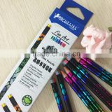 Standard size round shape soft wood rainbow laser HB pencil with rainbow eraser