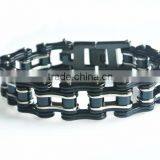 Fashion Bracelet Stainless Steel Cool Black Color Bicycle Biker Motorcycle Chain Link Bracelet for Men thumbnail-3