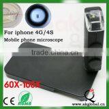 Wholesales 2014 Mini 60X -100X Magnifier Microscope Lens for IPhone 4