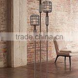1024-27 Great for Urban Styles of Decor Light Your Home in Style With This Three-light Ndustrial Cage Rust Metal Floor Lamp thumbnail-1