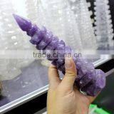 Hand Carved Natural Rock Amethyst Crystal Towers thumbnail-2