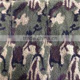Camouflage Sherpa Fabric bonded with Suede fabric for Garment