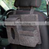 Simple White Felt Car Back Seat Beverage Book Toy Diaper Organizer, Car Bag Back Seat Storage Bag thumbnail-4