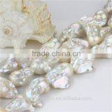 18-20mm Largest Huge Big Size Genuine Irregular Baroque Nucleated Natural Pearl Beads Wholesale thumbnail-3