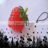 1 pc Strawberry With Green Leaf Keychain