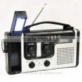 Portable AM/FM SW Weather Radio Solar/Dynamo Powered Flashlight