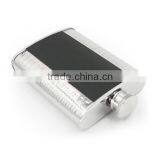 High Quality 4 to 7 oz Black Twill Leather Hip Flask Accept OEM thumbnail-4