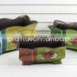 Brown Rectangular Garden Metal Planter for Christmas Decoration thumbnail-1