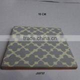 Grey and White Colour Resin Cut Work Coaster Available in Other Patterns and Colours thumbnail-1