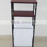 3 Tiers Metal Bathroom Scroll Storage Organizer Laundry Sorter With 2 Storage Shelves Laundry Hamper thumbnail-2