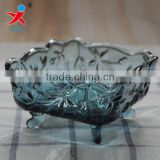 Vintage blue grape corners of square glass bowl ~ european-style ashtray salad bowl soap box dried fruit bowl of ice cream bowl