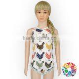 Hot Selling Infant Sleeveless Chicken Bodysuit Sunsuit Flower Patriotic Baby Clothing Children Romper thumbnail-2