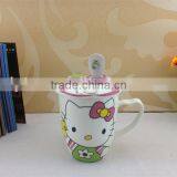 Porcelain Gift Mug Cup With Lid and Spoon Gift Cup thumbnail-1