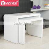 Home Scandinavian Style Nesting Coffee Table MDF Wood Glossy Side Table Set of 2
