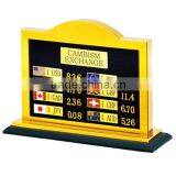 Hotel foreign currency exchange table sign stand/ Stainless steel frame display sign/ Table top sign holder with metal base P-55