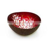 Coconut Shell Bowls With Beautiful Panted Inside, Handmade Lacquer Coconut Bowl, 100% Made in Vietnam thumbnail-3
