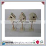 Wild Bird Nest Box Natural Stick Roof Bird House Garden Accessory thumbnail-1