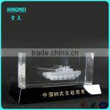 Customized 3d Crystal Gift Tank Model With Base K9 Crystal Engraving Laser Carved Blank thumbnail-5