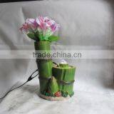 Resin Bamboo Table Water Fountain With Flower Decoration thumbnail-1