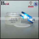 Hot Products 20ml 30ml Screen Care Printing Frosted Glass Jar Skin Care Cream Glass Jar With Blue Metal Lid Cosmetic Packaging thumbnail-3