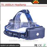 OEM T6 Rechargeable Led 1600Lm High Power Zoom Headlamp Camping Frontal Light Head Torch thumbnail-3
