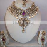 KUNDAN Pearl CHOKER Necklace Set thumbnail-1