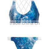 Ladies Fashion Print and Cross Strap Bikini-2 thumbnail-4