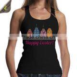 Latest Fashion AKA Afro Girl Rhinestone Transfer Motif On Cotton Black Fabric Tank Top Clothes thumbnail-3