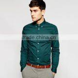 Latest Shirt Designs For Men 100% Cotton Teal Men's Dress Shirt thumbnail-1