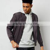MGOO Pocket Sleeve High Shine Bomber Jacket Dark Grey 100%Polyester Thin Zip Up Autumn Coat thumbnail-2