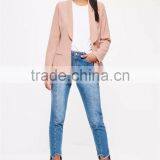 MGOO Foshan Factory Made Custom One Button Women Suits Blazers 2017 Spring Belted Long Sleeves Jackets thumbnail-2